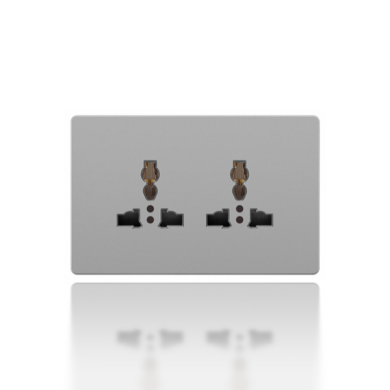 Twin 2P+E universal socket