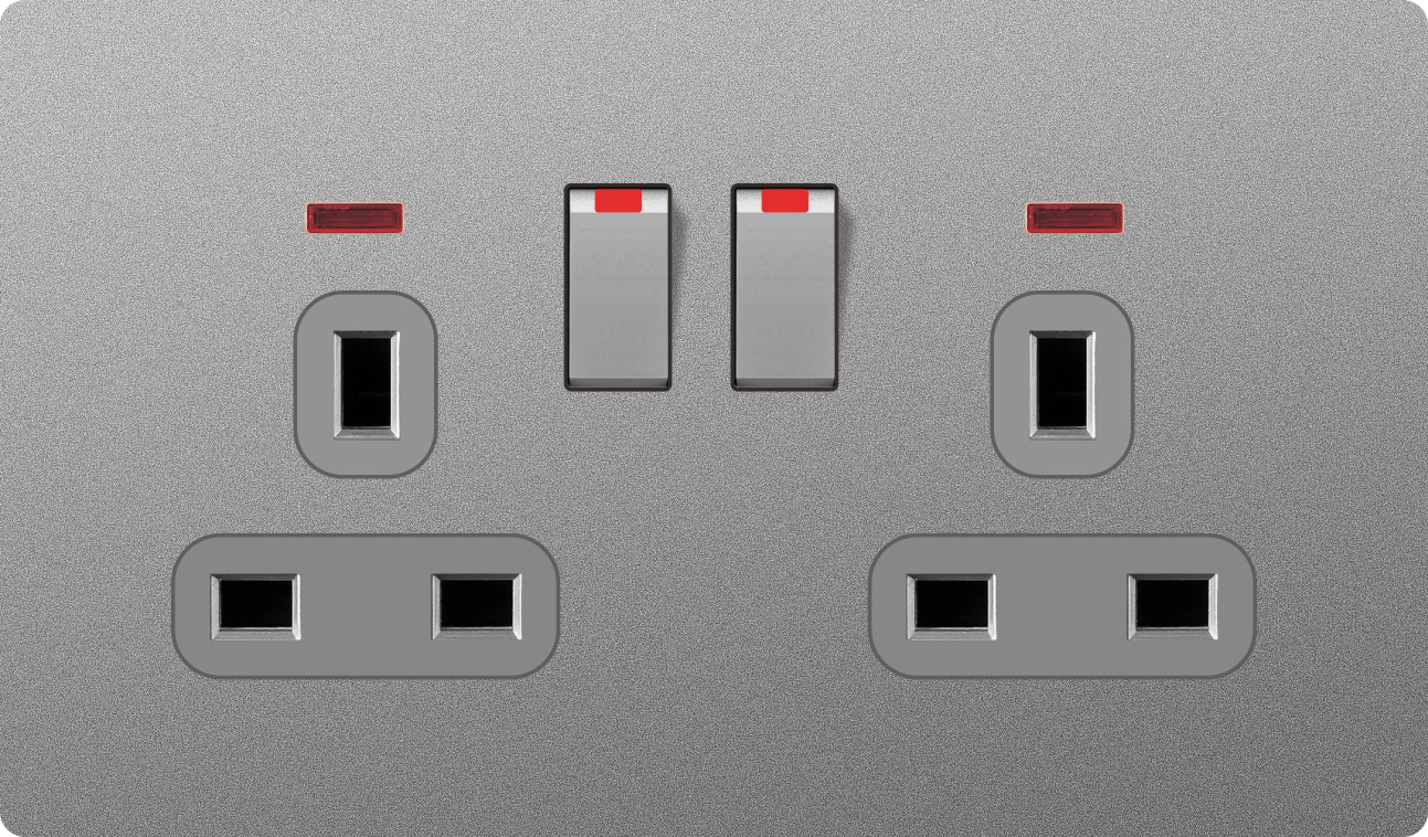 BS  twin 13A switched socket