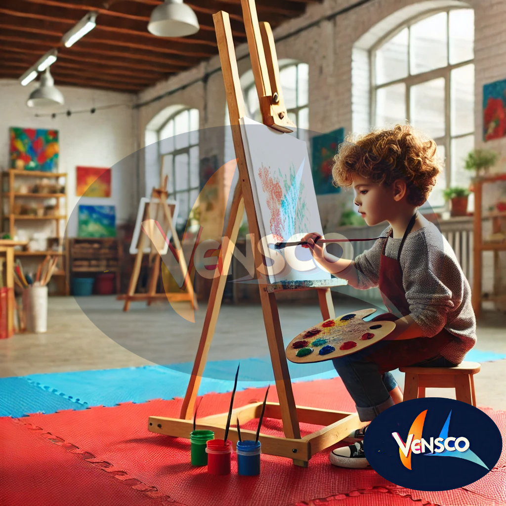 Eva Foam Interlocking Protective Gym flooring mats, Adult Exercise, Yoga,Kids Playground, Outdoor Workout, Toys, Flooring Puzzles, (Multicolor 4 Tiles 50 * 50 cm) (0.78 Inch In Thickness, Red/Blue)