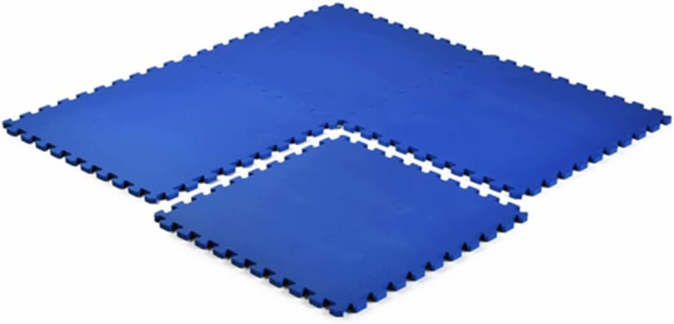 Eva Foam Interlocking Protective Gym flooring mats, Adult Exercise, Yoga,Kids Playground, Outdoor Workout, Toys, Flooring Puzzles, (Multicolor 4 Tiles 50 * 50 cm) (0.62 Inch In Thickness, Blue)
