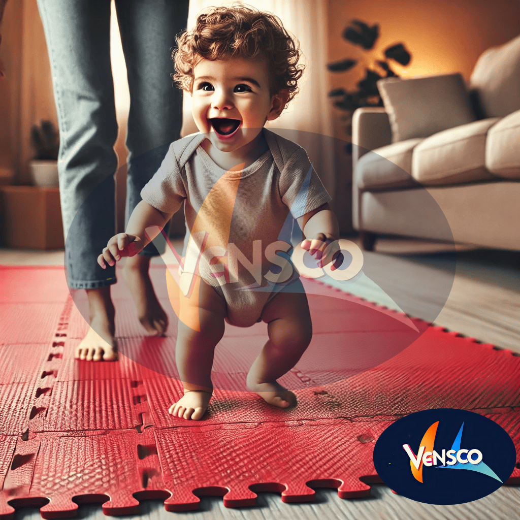 Eva Foam Interlocking Protective Gym flooring mats, Adult Exercise, Yoga,Kids Playground, Outdoor Workout, Toys, Flooring Puzzles, (Multicolor 4 Tiles 50 * 50 cm) (0.62 Inch In Thickness, Red)