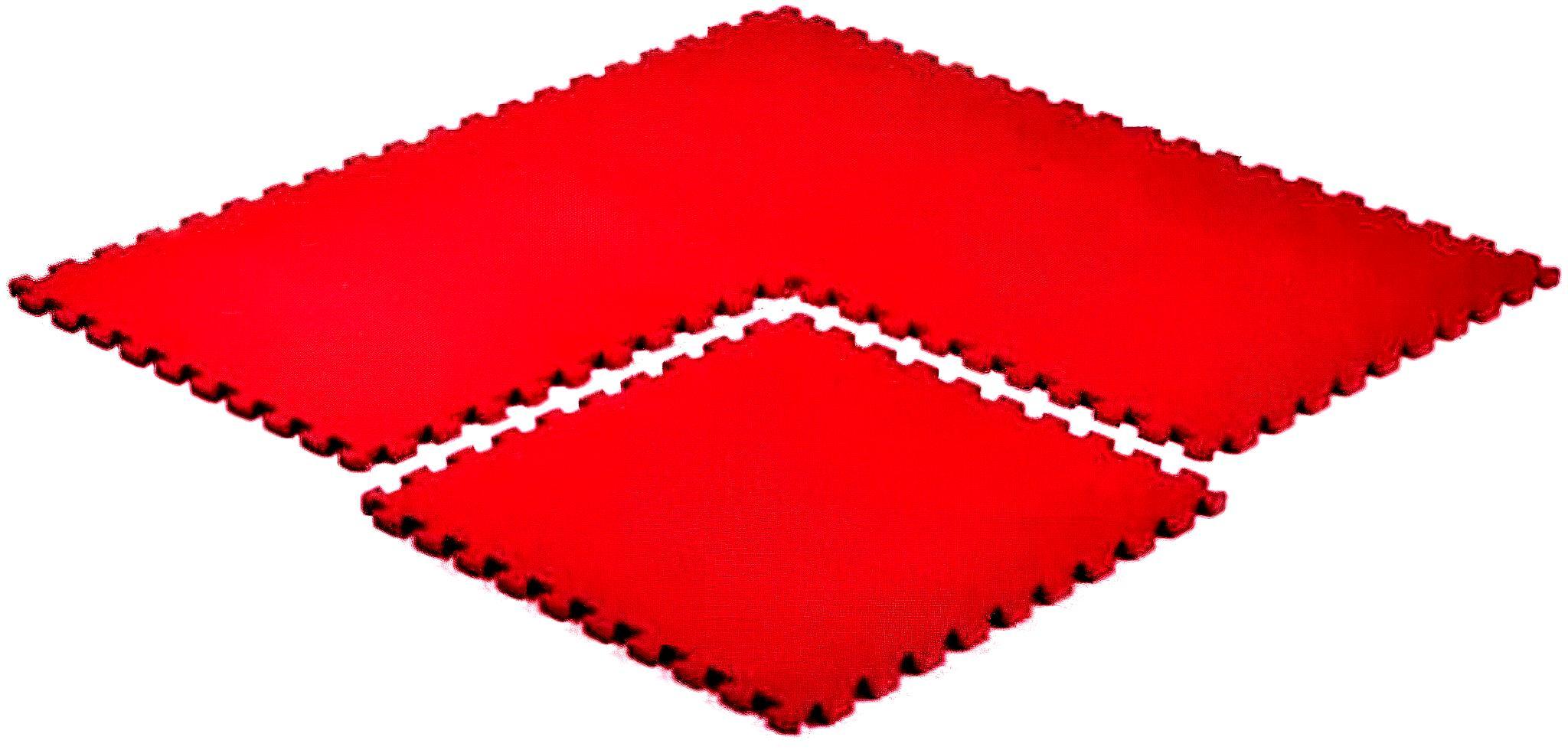 Eva Foam Interlocking Protective Gym flooring mats, Adult Exercise, Yoga,Kids Playground, Outdoor Workout, Toys, Flooring Puzzles, (Multicolor 4 Tiles 50 * 50 cm) (0.62 Inch In Thickness, Red)