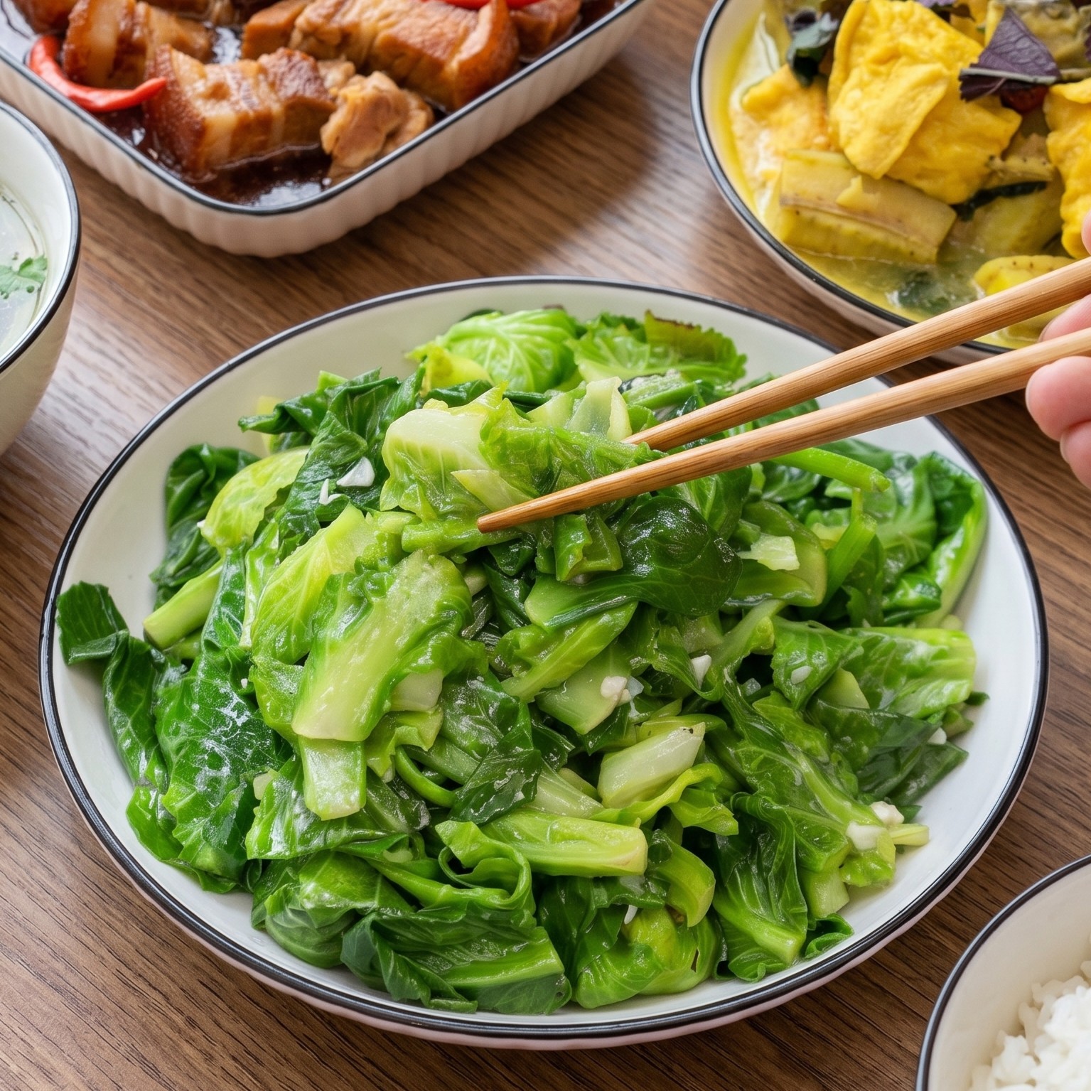 NỤ CẢI XÀO TỎI