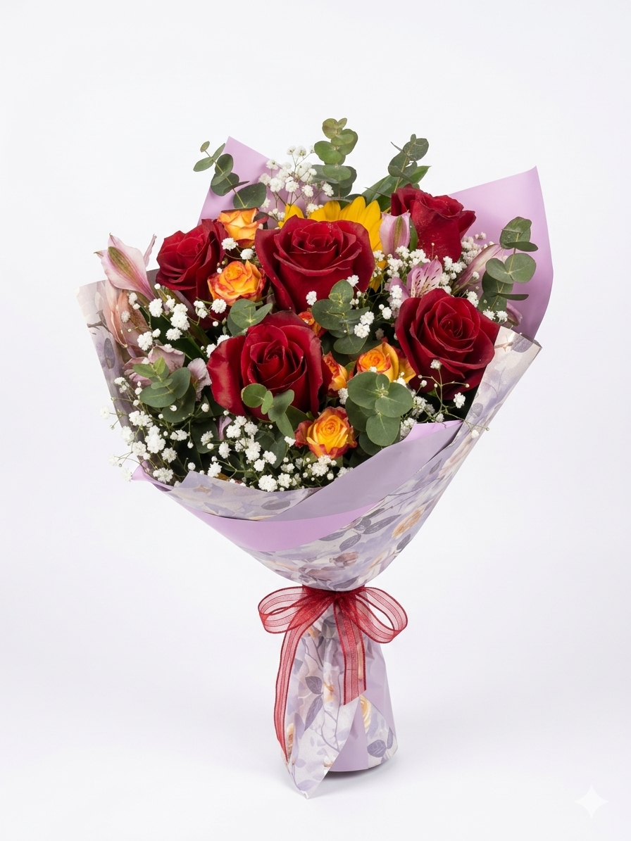 Bouquet di rose e fiori misti