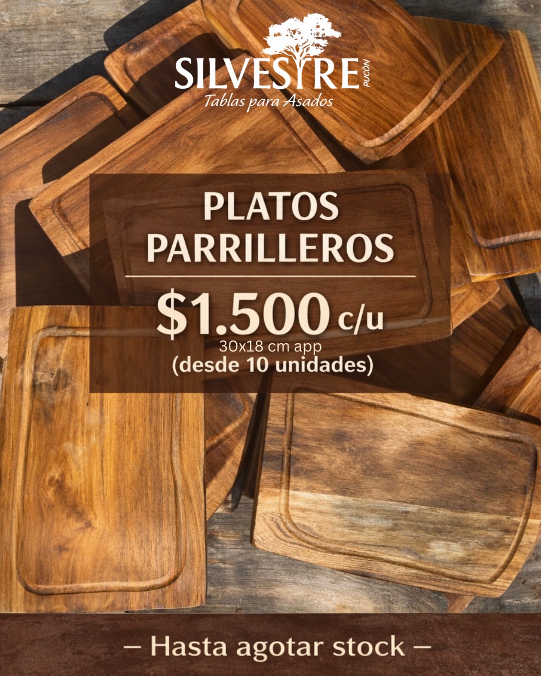 Platos Parrilleros. Oferta por compra al por mayor hasta agotar Stock