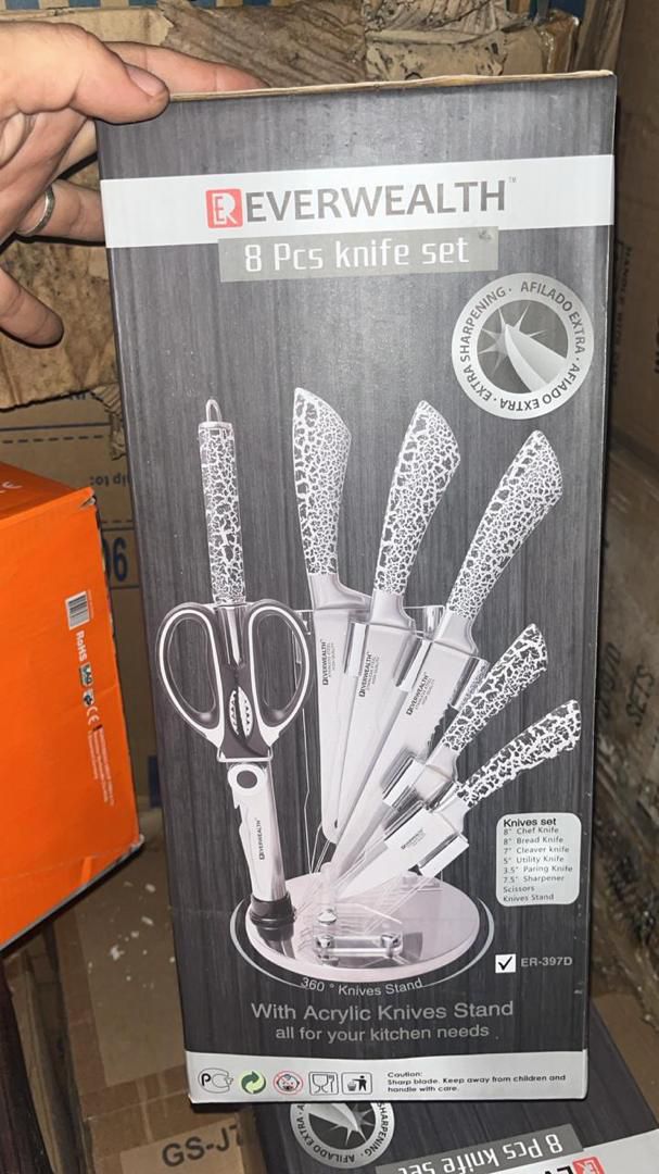 EVERWEALTH 8-Piece Knife Set