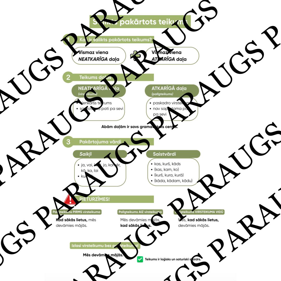 Salikts pakārtots teikums | Latviešu valoda 
