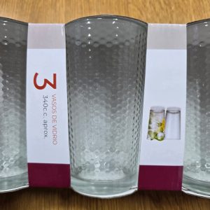 Set de 3 vasos de vidrio