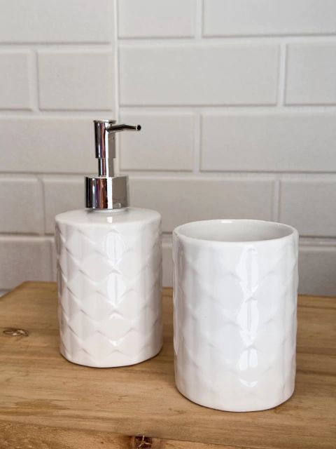 Set de baño cerámico blanco