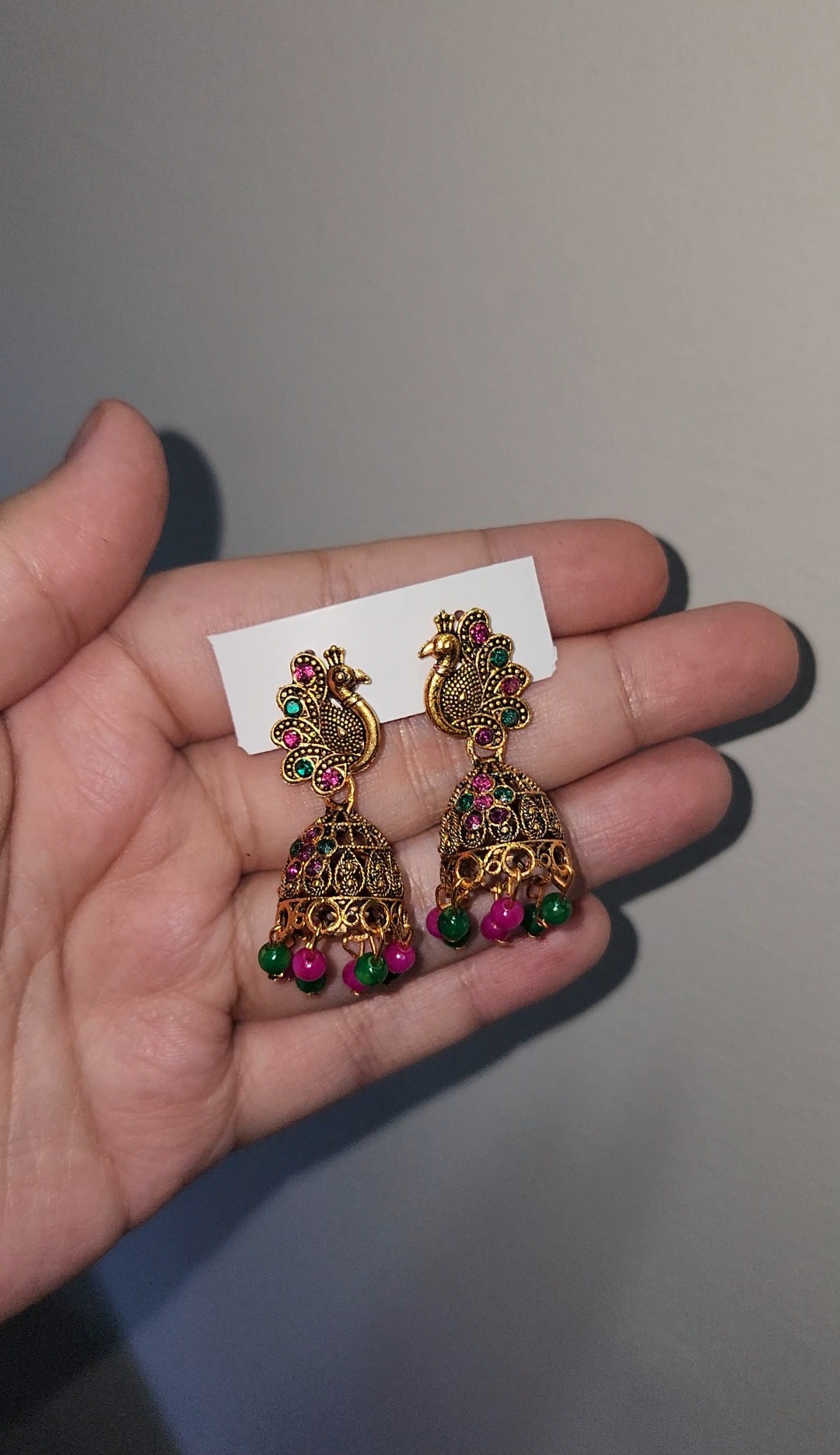 Peacock multicolour jhumki