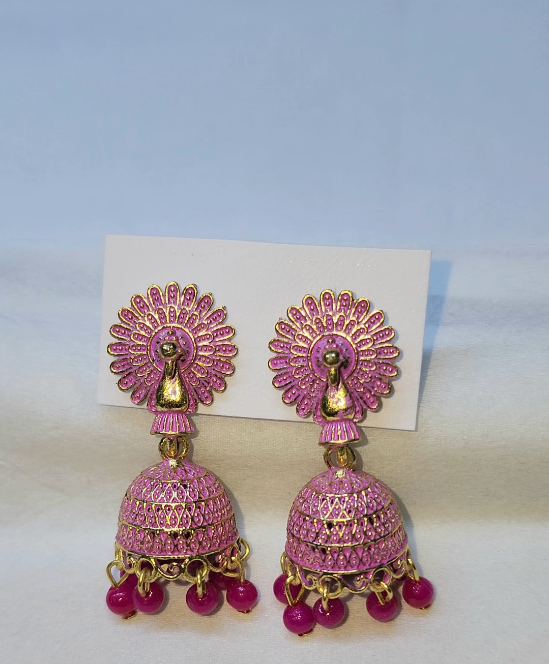 Peacock pearl jhumkiyan 