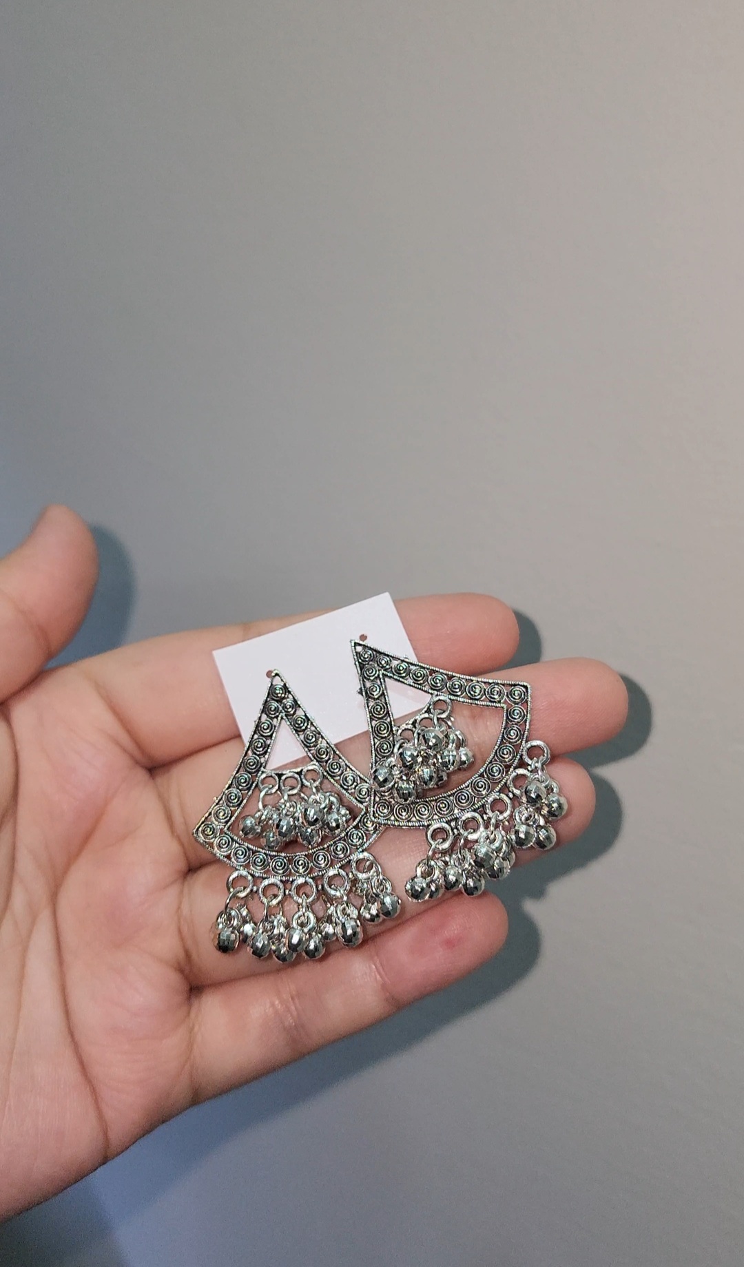 Oxidized silver jhumkiyan