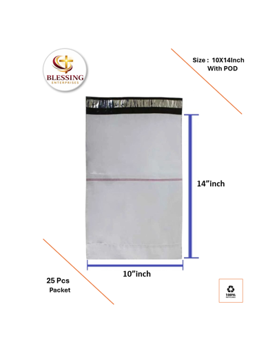 Premium Courier Poly Bag 10x14 Inch with POD | Strong & Secure Packaging