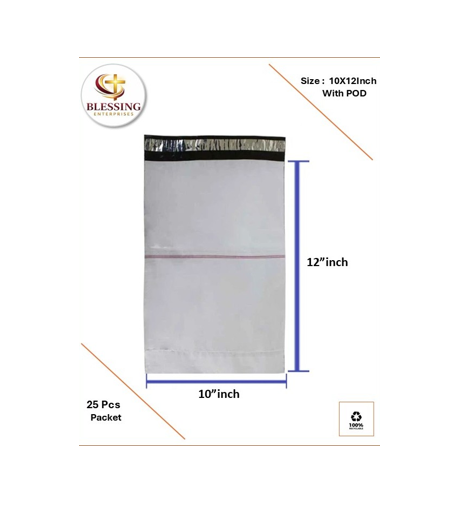 Premium Courier Poly Bag 10x12 Inch with POD | Strong & Secure Packaging