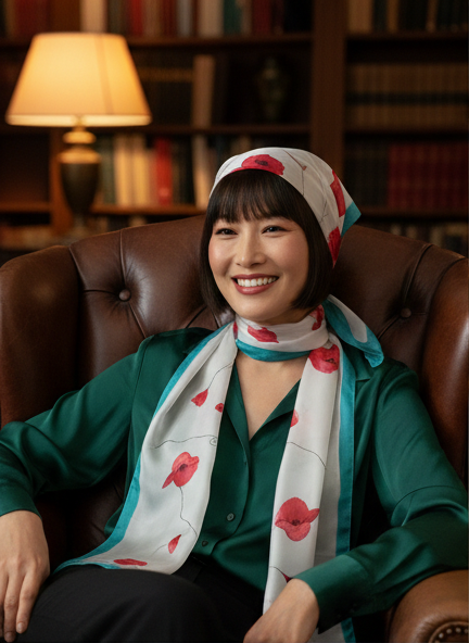 Poppy Garden Silk Shawl