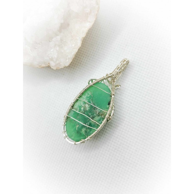 Pendentif arbre de vie en chrysoprase