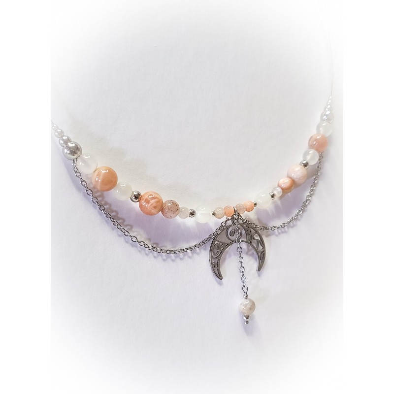 Collier déesse Lunaire en pierre de lune