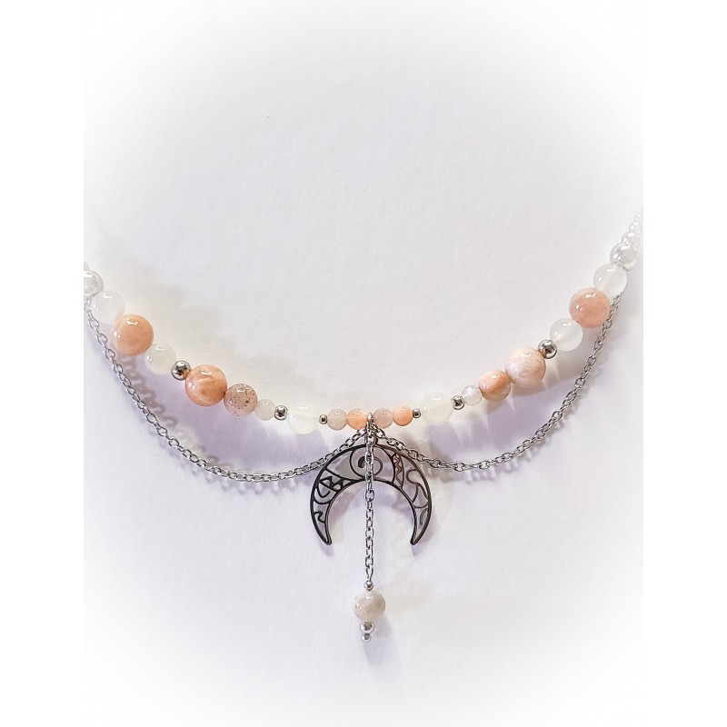 Collier déesse Lunaire en pierre de lune