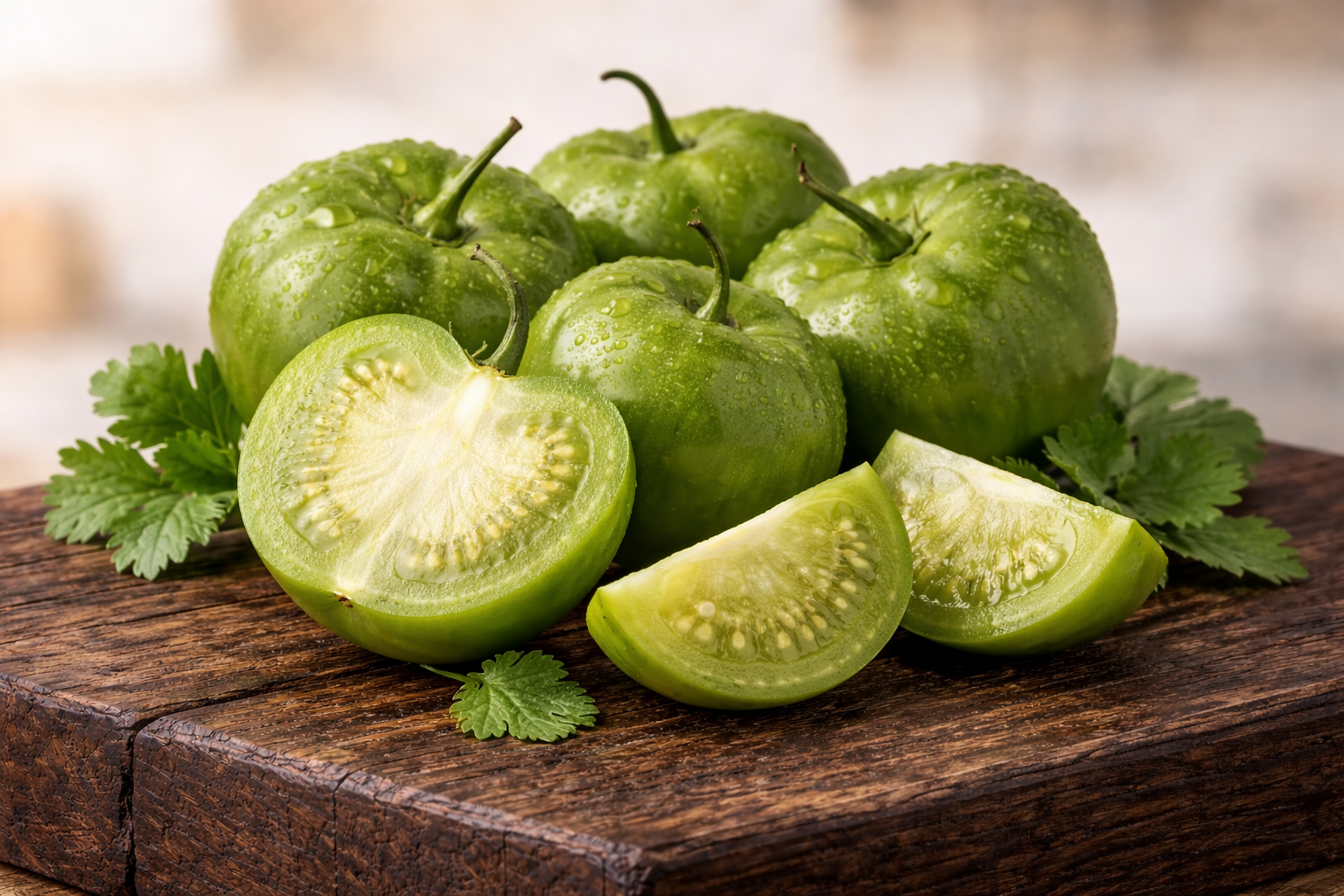 Tomates verdes frescos