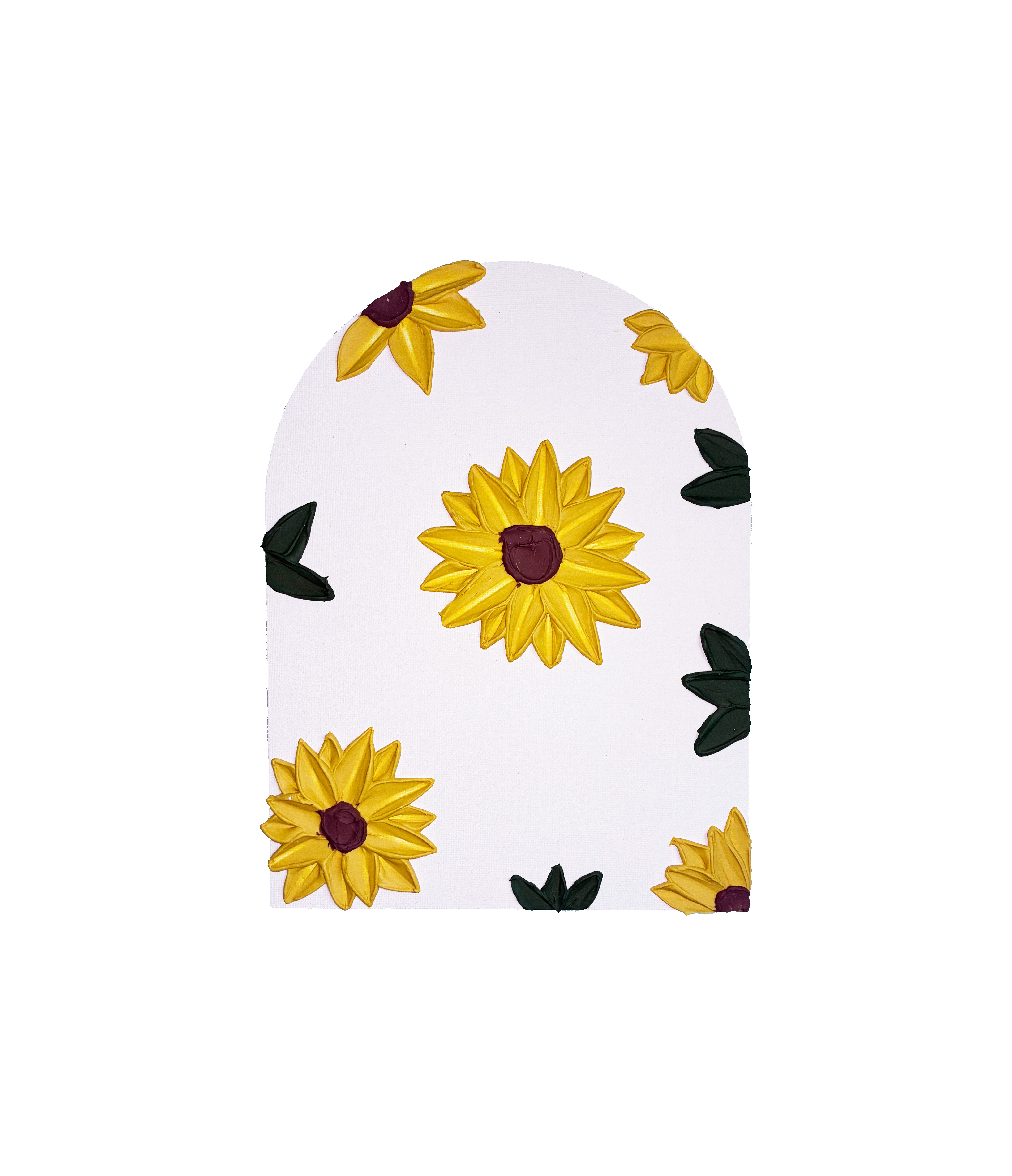 3D Sunflower Arched Canvas