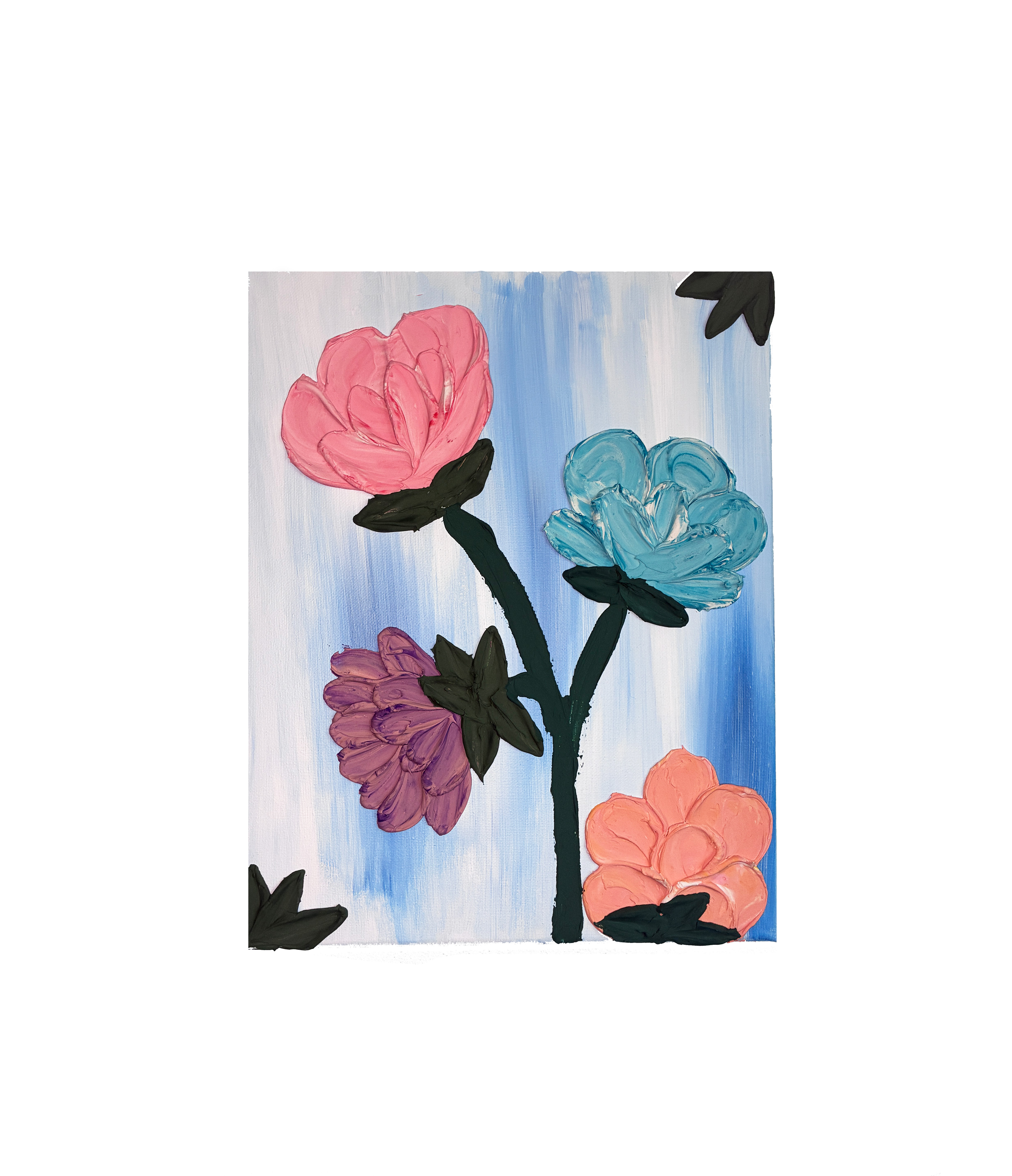 Textured Pastel Floral Canvas Art