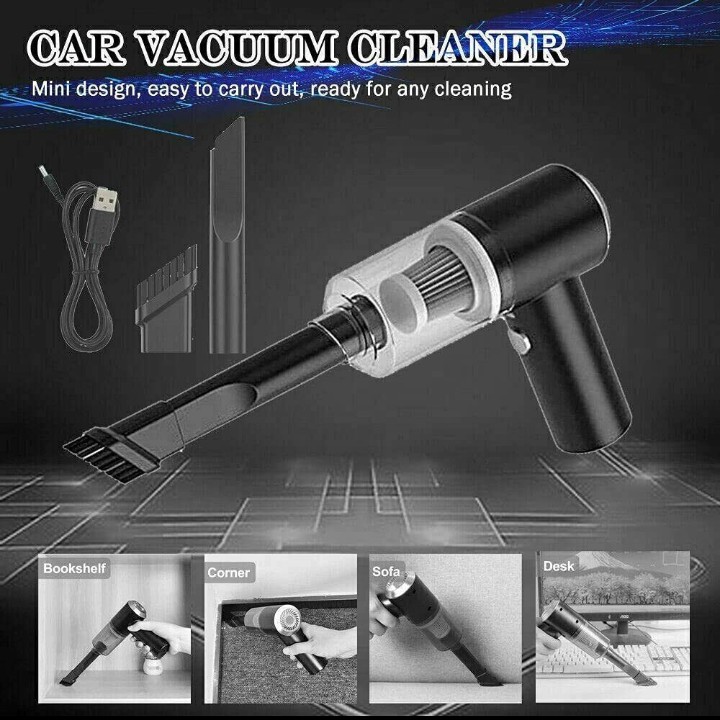 Portable Car Vacuum Cleaner, Handheld Vacuum High Power Cordless, Hand Vacuum Rechargeable Easy To Clean Car Interior, Desktop, Sofa, Keyboard, Drawer And Crevices, Small Spaces
