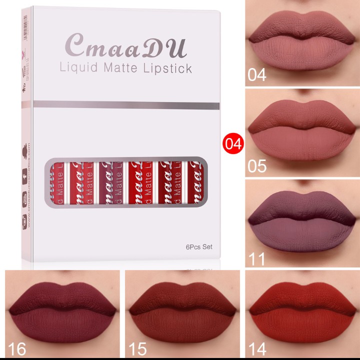 6 Boxes Of Matte Non-stick Cup Waterproof Lipstick Long Lasting Lip Gloss