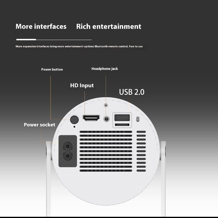 Portable Projector Small Straight Projector For Home Use 180 Degrees Projection Angle Automatic Focus Home Video Projector