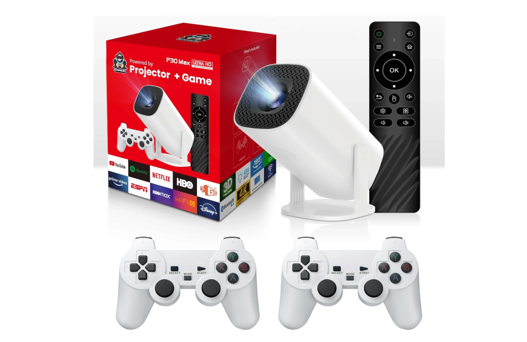 Proyector portátil con consola de juegos