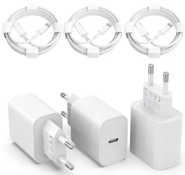 Set de cargadores USB-C y cables Lightning
