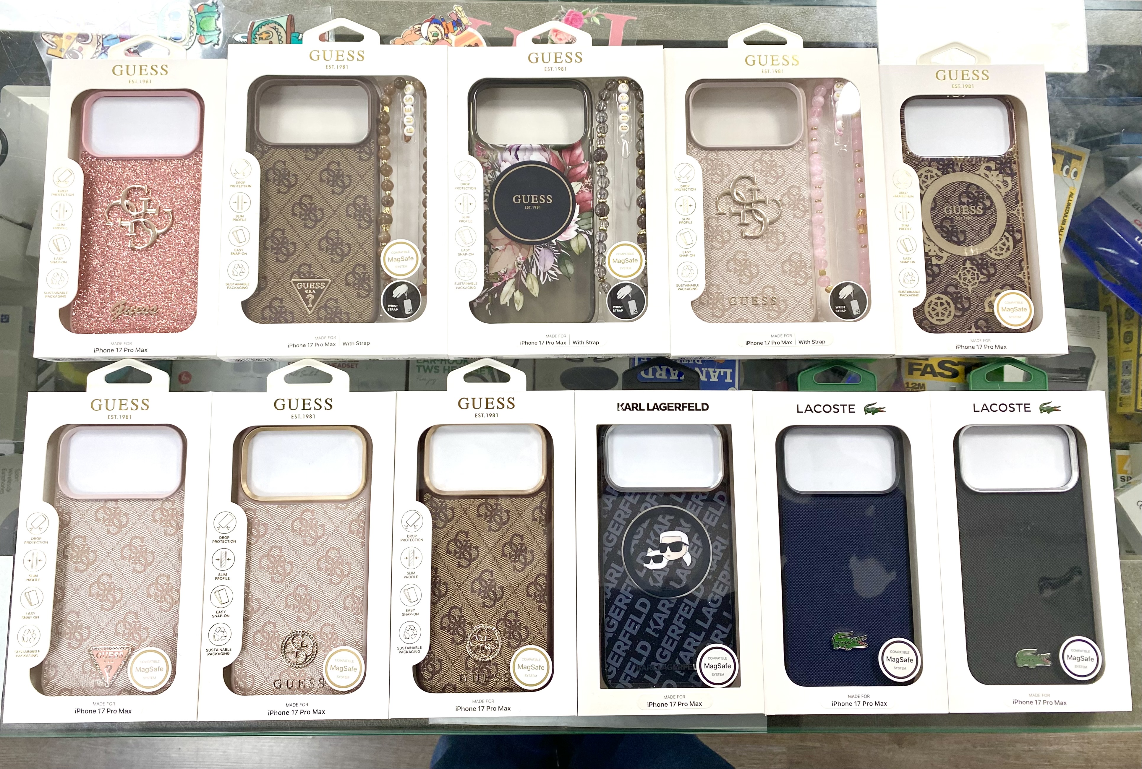 Fundas iPhone 17 Pro Max Guess, Lacoste, Karl Lagerfeld