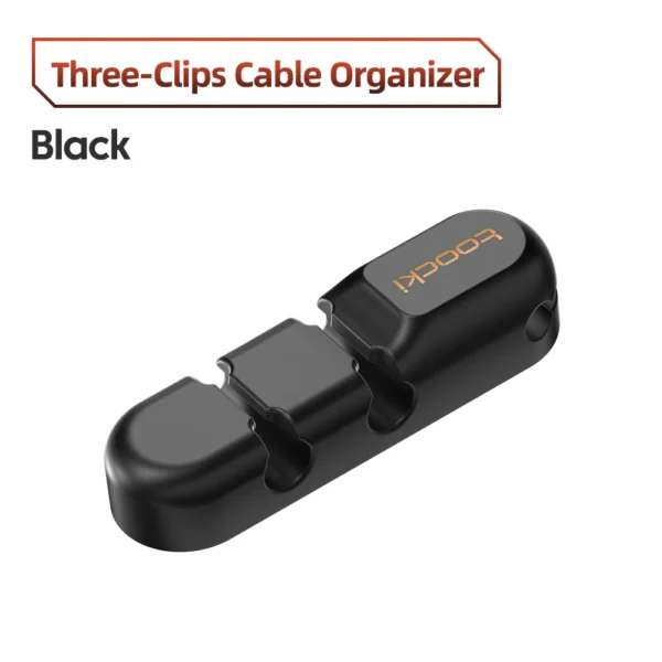 Organizador de cables con tres clips