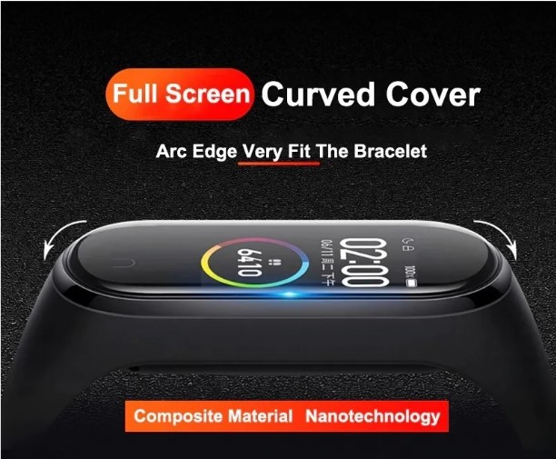 2 Películas P/ Xiaomi Mi Band 5 Com Borda 3d + Kit Aplicação
