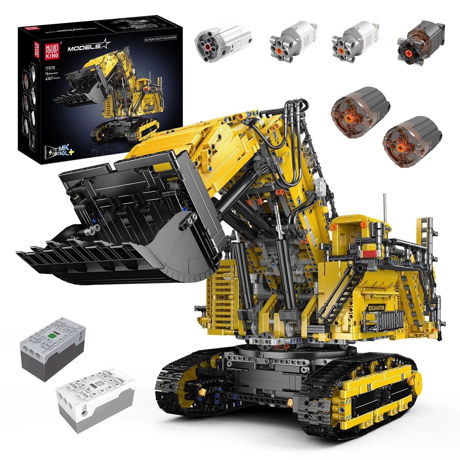 🚜 KIT ESCAVADEIRA HIDRÁULICA de BLOCOS GIGANTE - MOULD KING - 4.767 PEÇAS COM 6 MOTORES E CONTROLE REMOTO – HEAVY-DUTY EXCAVATOR