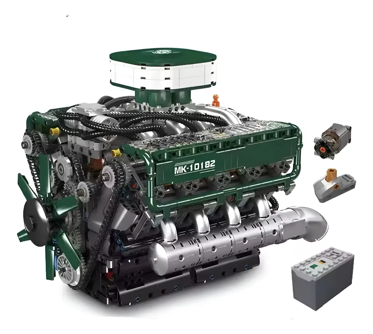 Blocos de Montar Motor V8 Tank Engine 10182 – Mold King 2250 Peças – Kit Dinâmico com Motor e Bateria