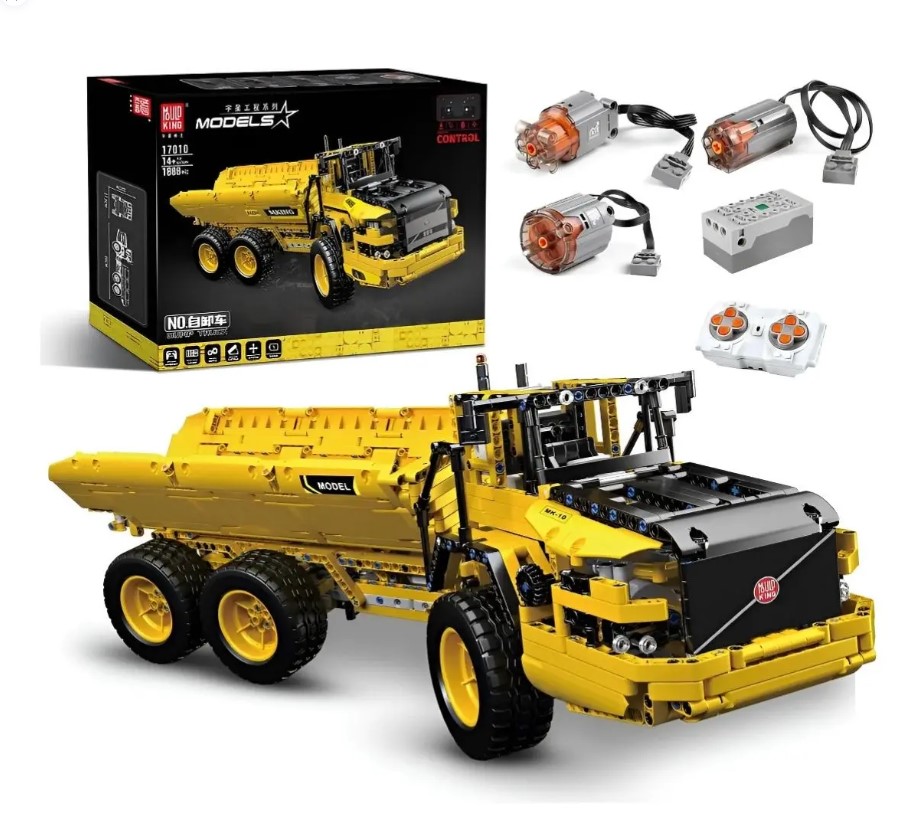 CAMINHÃO BASCULANTE ARTICULADO MOULD KING 17010 – 1.930 PEÇAS Montável COM CONTROLE REMOTO E BLUETOOTH
