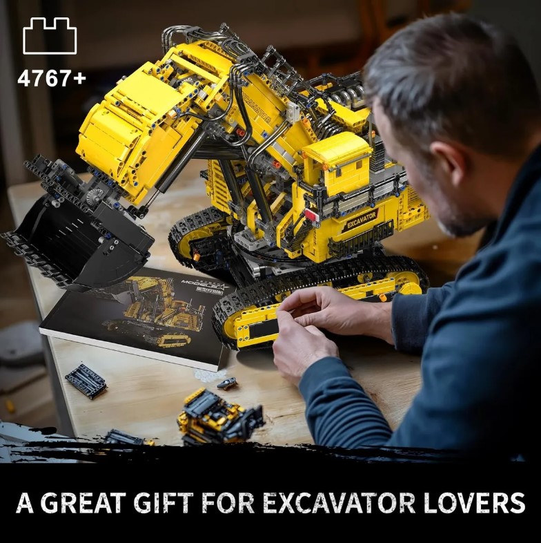 🚜 KIT ESCAVADEIRA HIDRÁULICA de BLOCOS GIGANTE - MOULD KING - 4.767 PEÇAS COM 6 MOTORES E CONTROLE REMOTO – HEAVY-DUTY EXCAVATOR