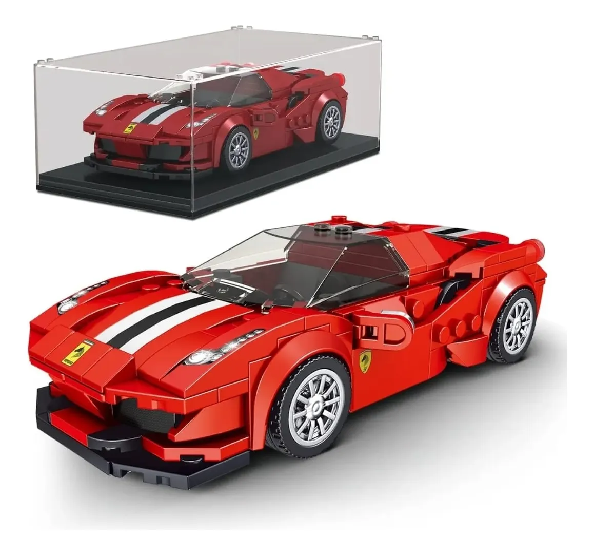 Kit Ferrari de Blocos Mould King – 364 Peças com Expositor: O Carro Ícone Esportivo Italiano em Miniatura para Montar