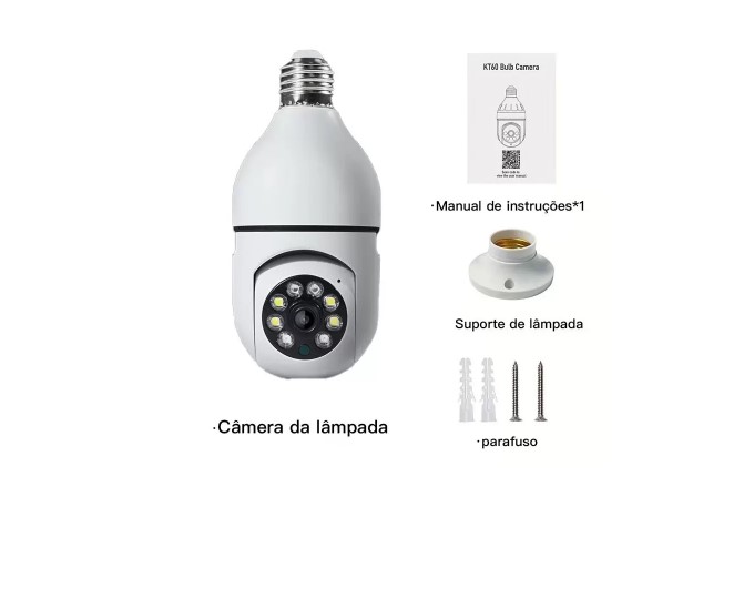 Câmera de Segurança Lâmpada Jortan Motorizada Full HD 360°