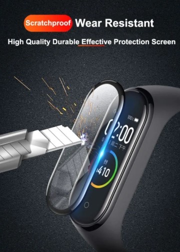2 Películas P/ Xiaomi Mi Band 5 Com Borda 3d + Kit Aplicação