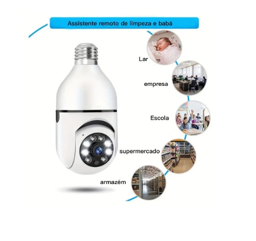 Câmera de Segurança Lâmpada Jortan Motorizada Full HD 360°