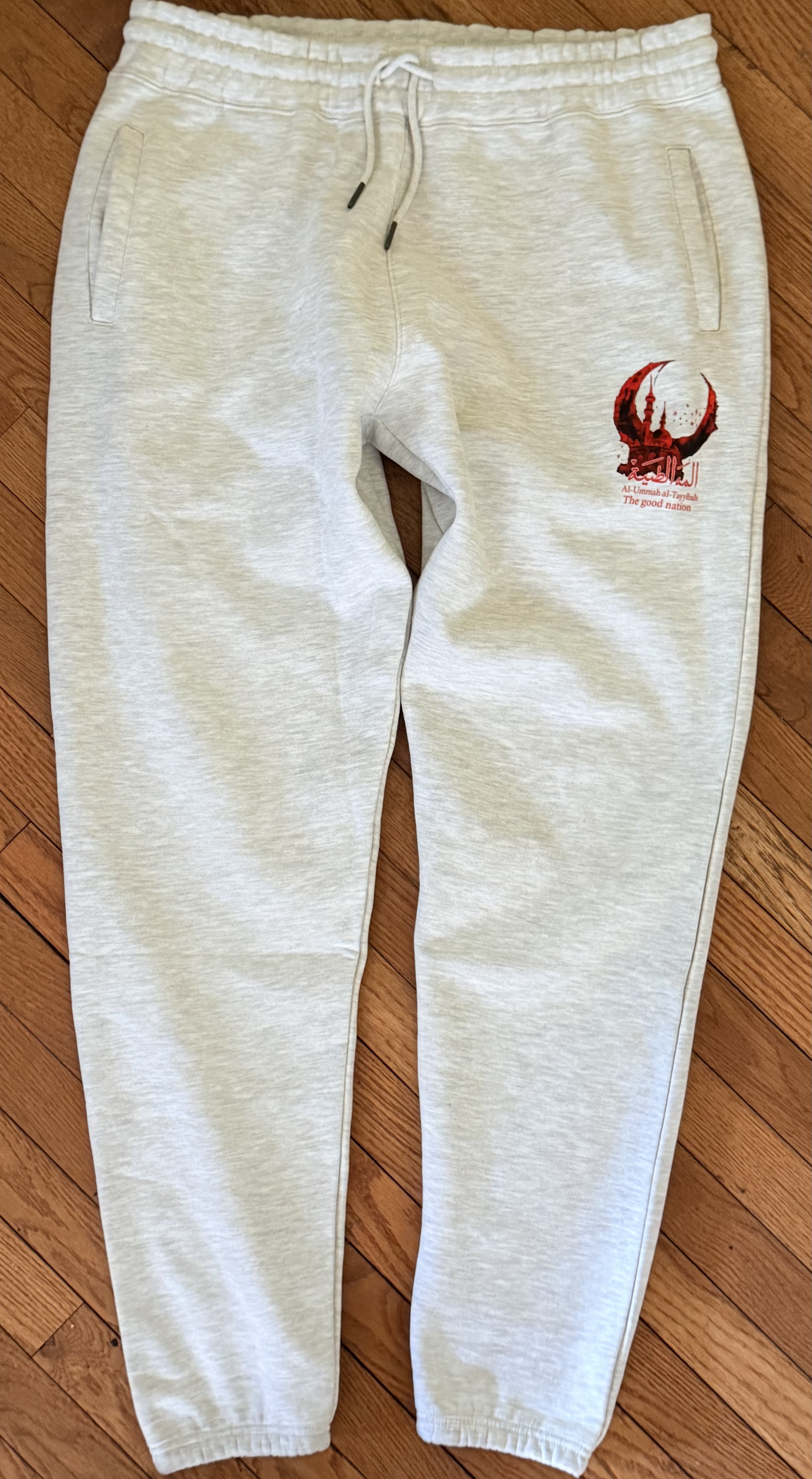 Light Grey Graphic Sweatpants