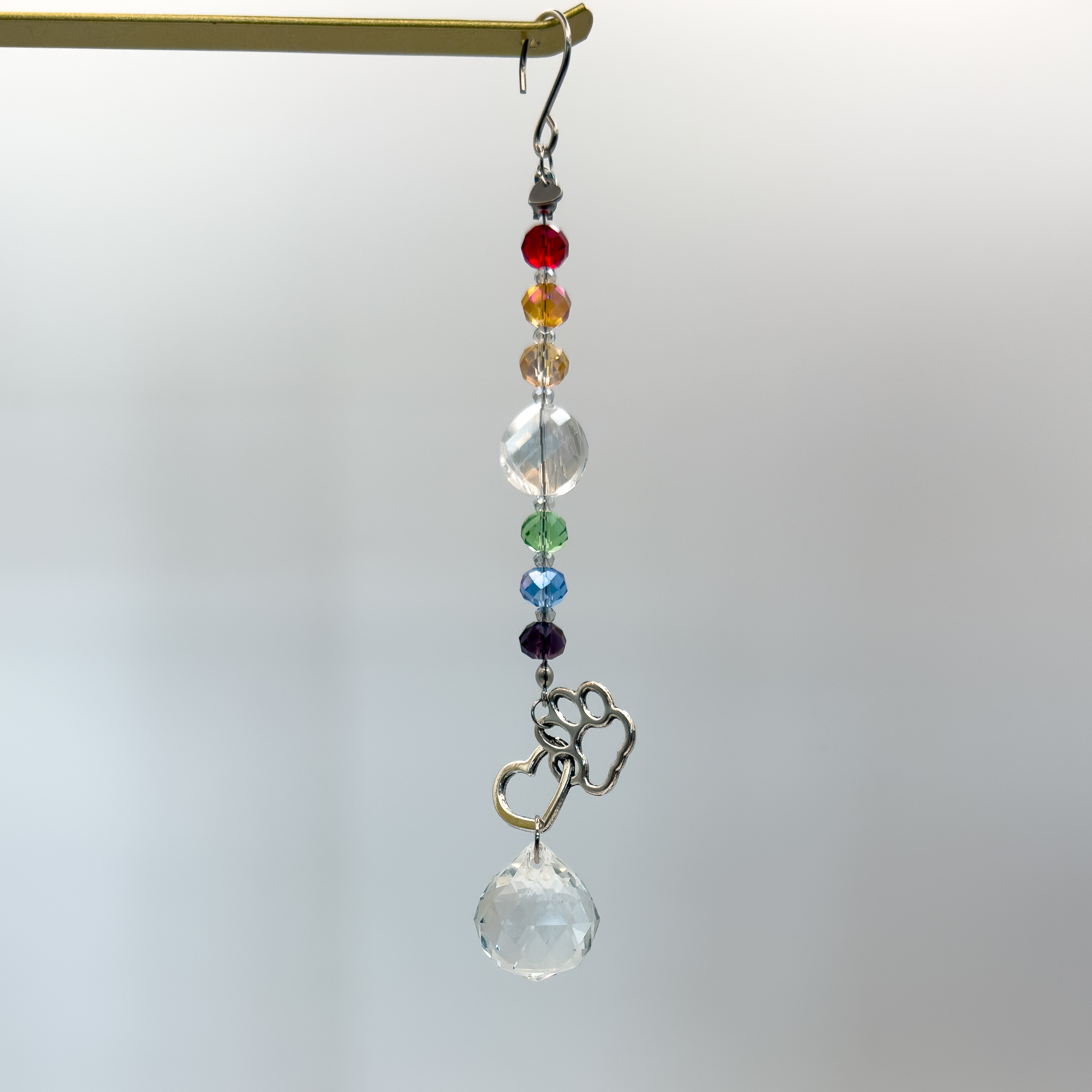 Paw Heart Interlocking Pet Memory Suncatcher Mini