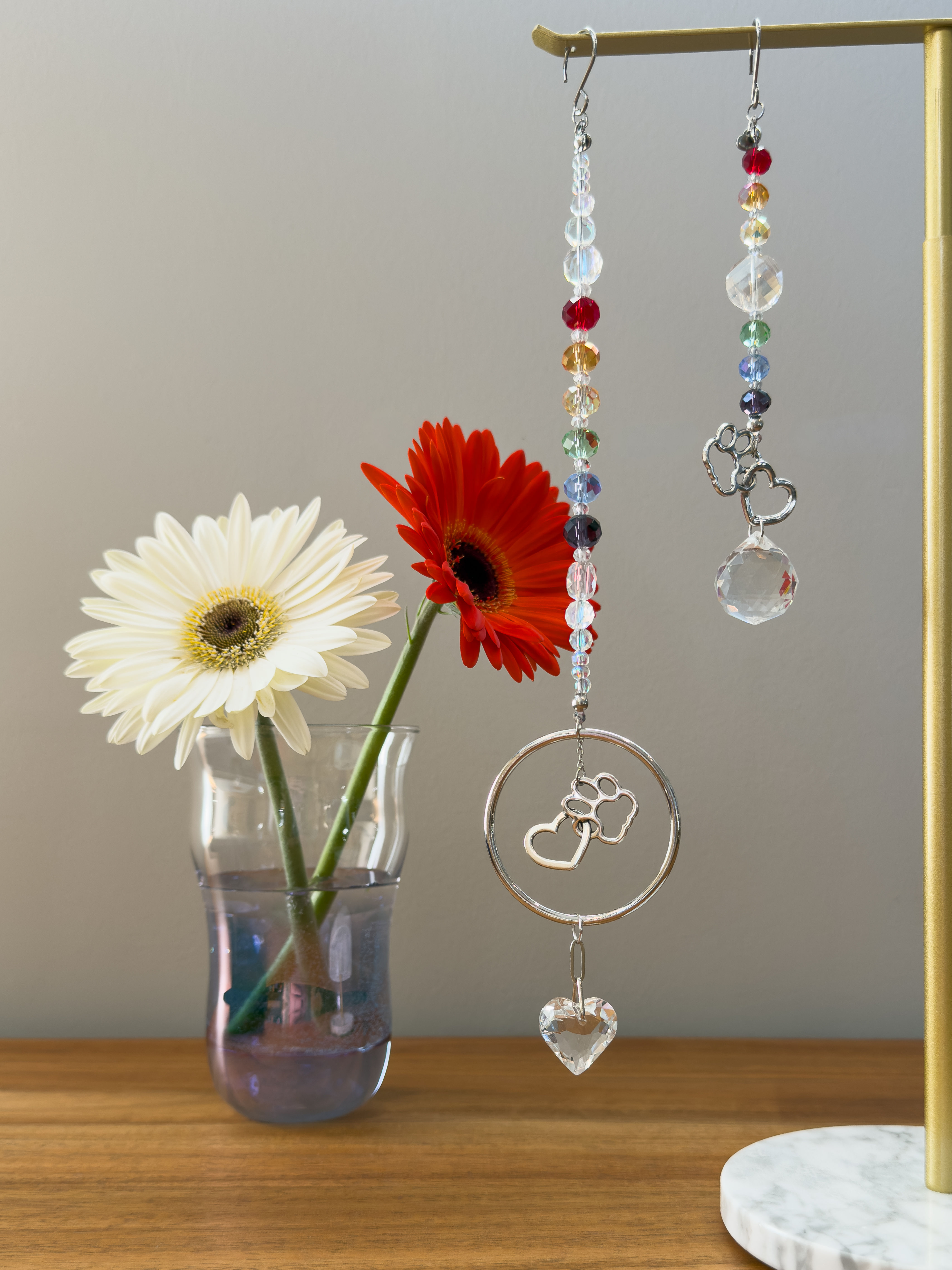 Paw Heart Interlocking Pet Memory Suncatcher Mini