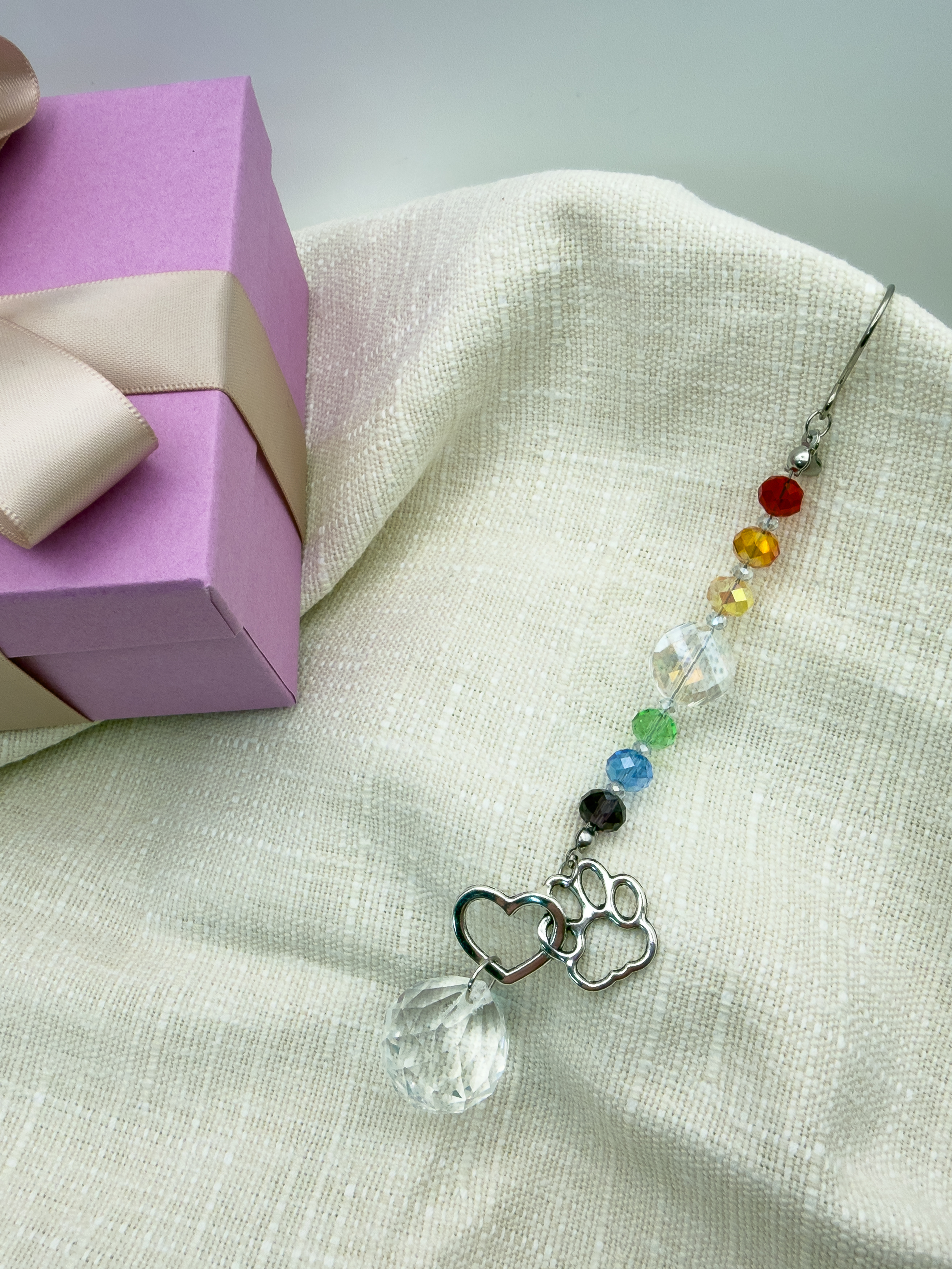Paw Heart Interlocking Pet Memory Suncatcher Mini