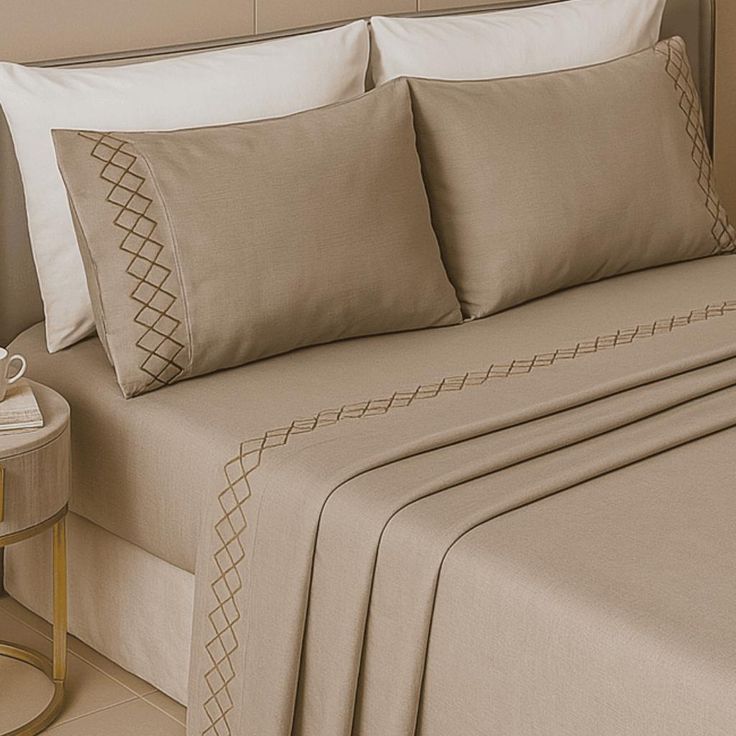 Jogo de Lençol Percal 400 Fios Queen Size 4 Peças