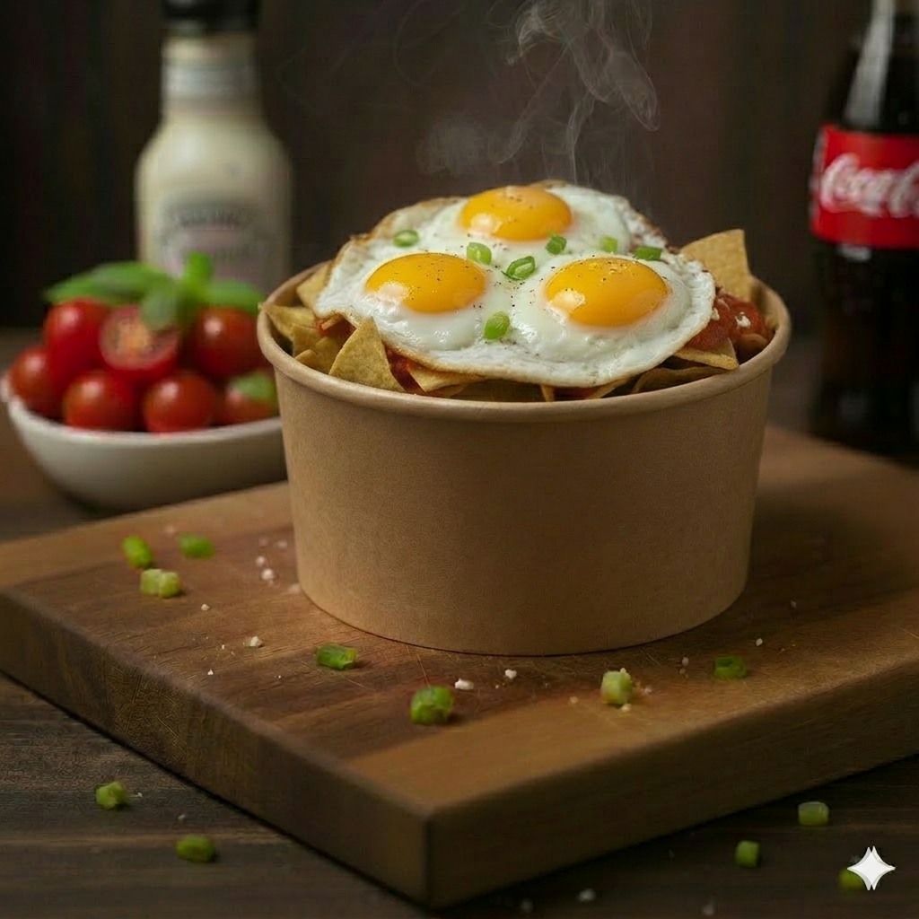 Chilaquiles grandes con huevo