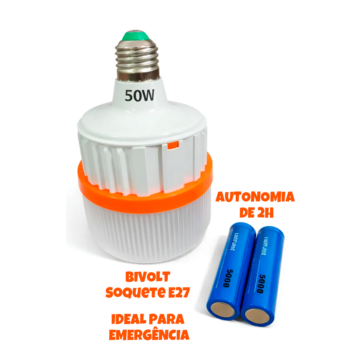 Lâmpada De Emergência 50w 127/220 Led Recarregável 5ah