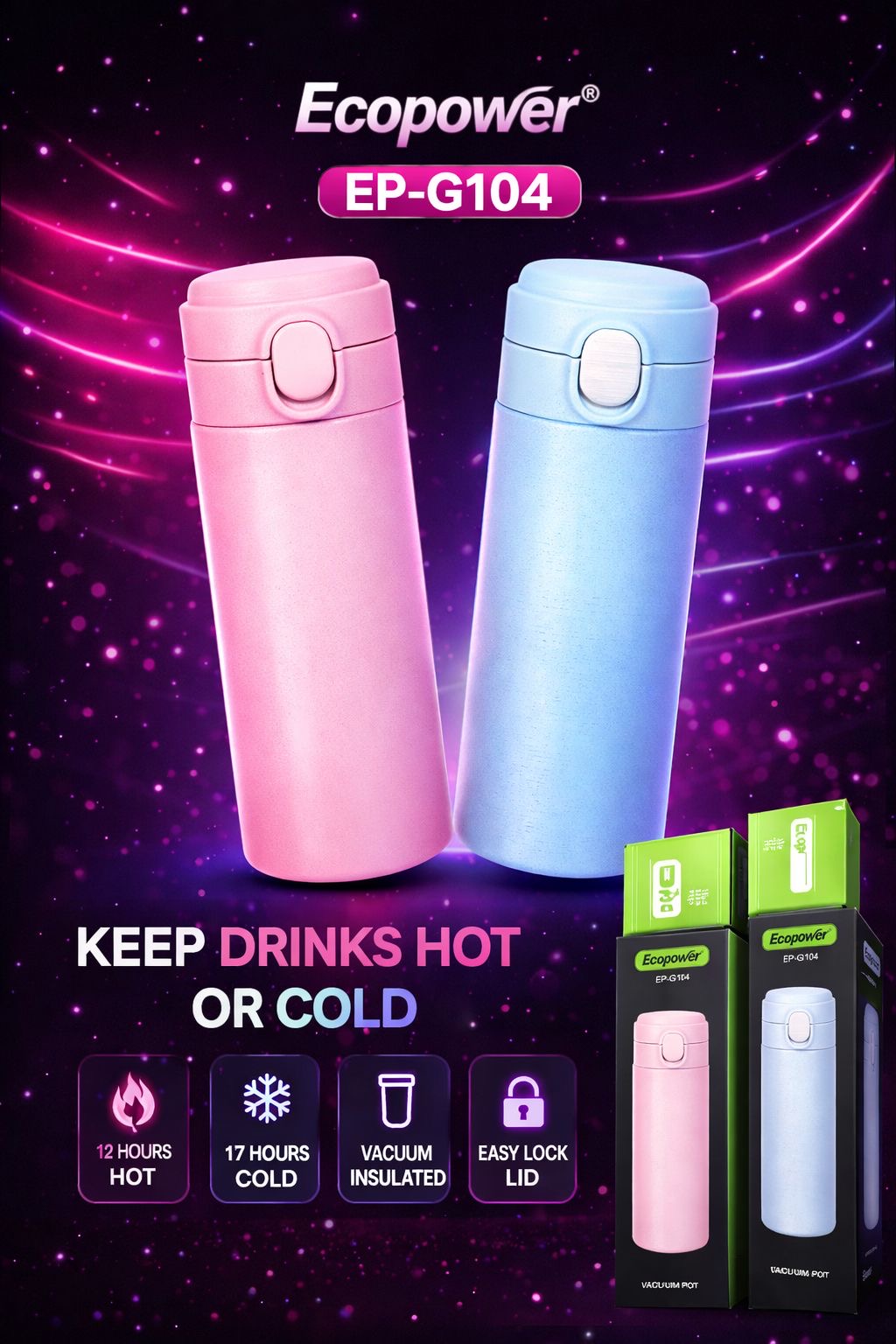 Mante las bebidas calientes o frías.