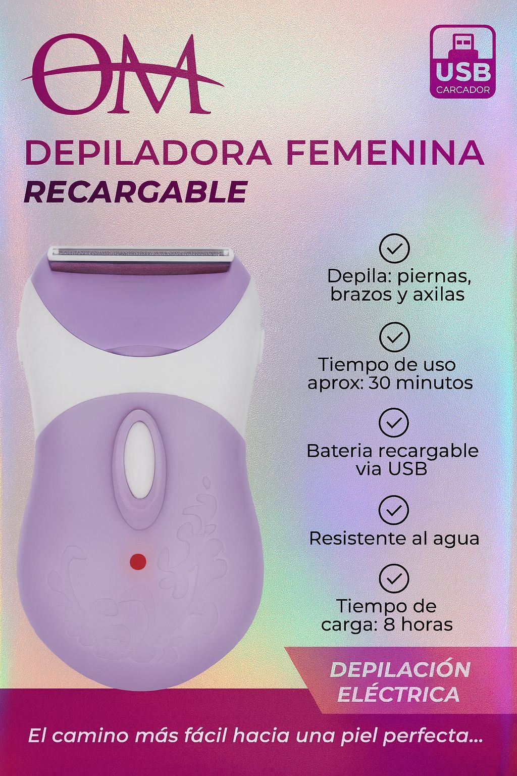 DEPILADORA FEMENINA RECARGABLE